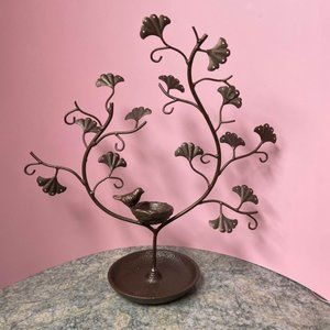 Cast Iron Jewlery Tree Rack with Bird Nest